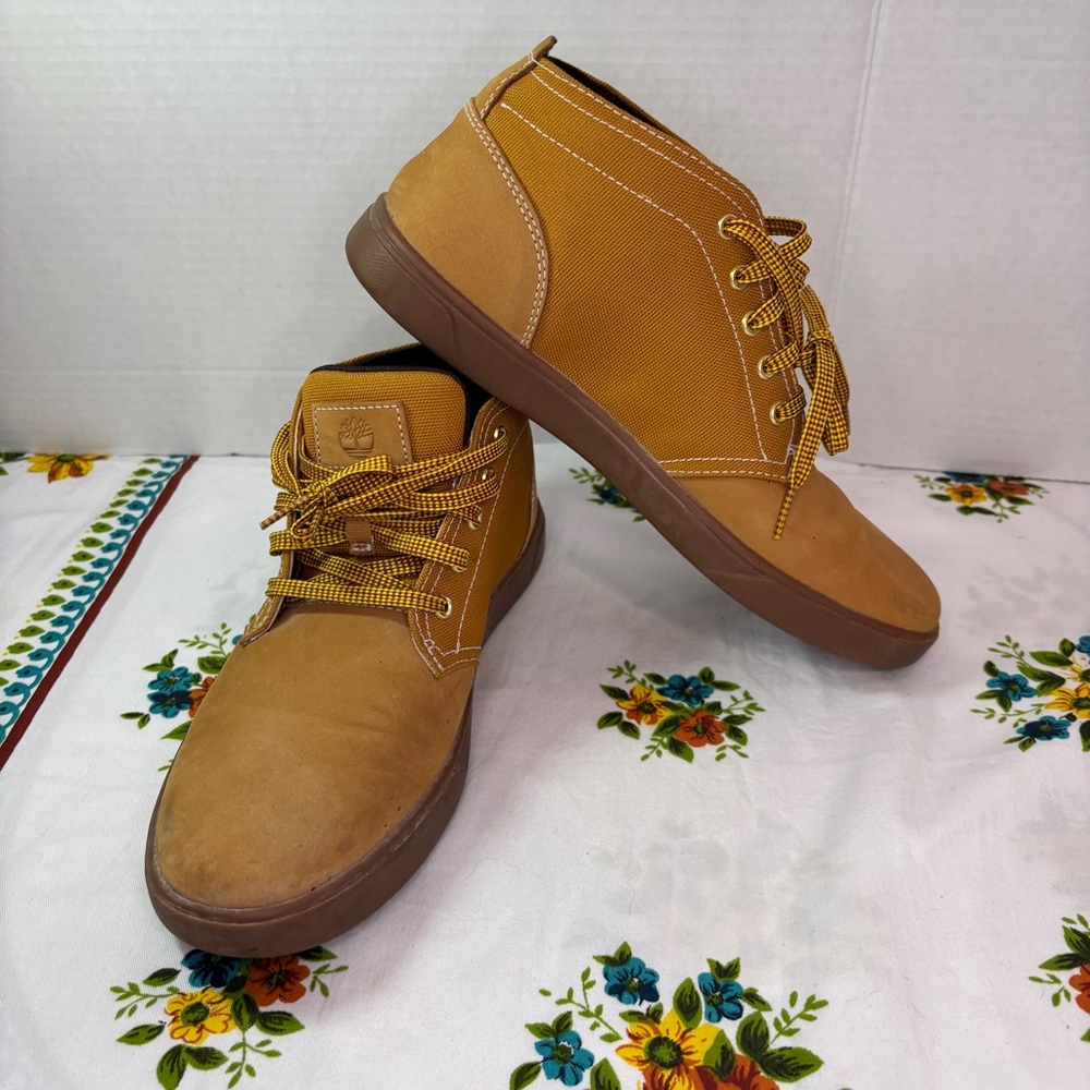 Timberland Men's Groveton Chukka Wheat Nubuck Leather Boots sz 8